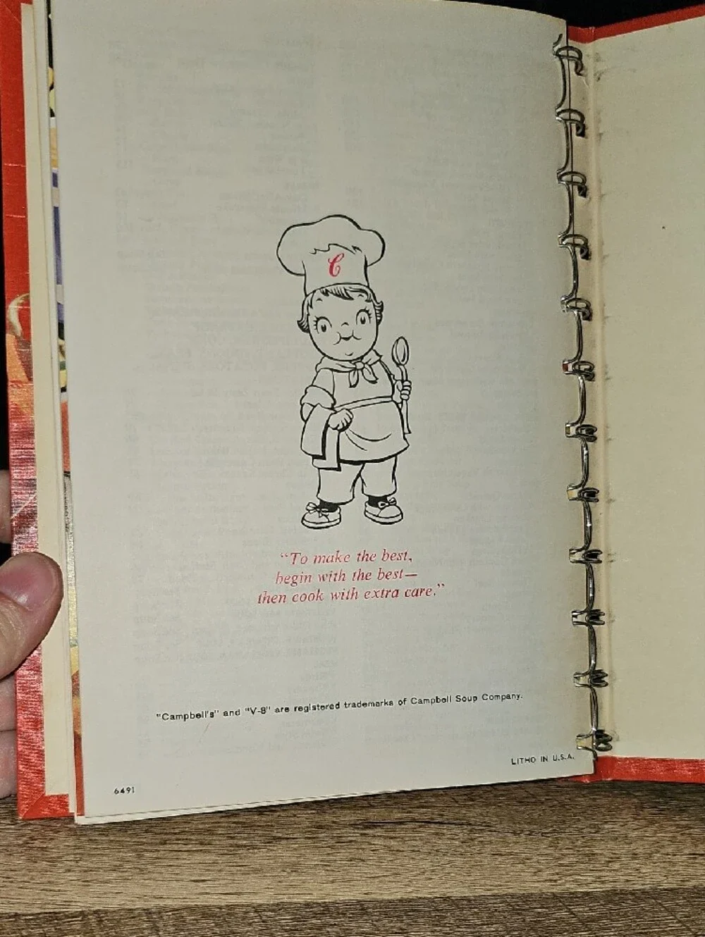 VTG Campbell’s Cooking With Soup Cookbook Red Ring Binder Spiral Bound Retro